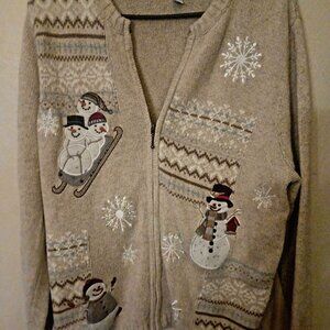 Croft and Barrow Snowmen Sweater Size 1X